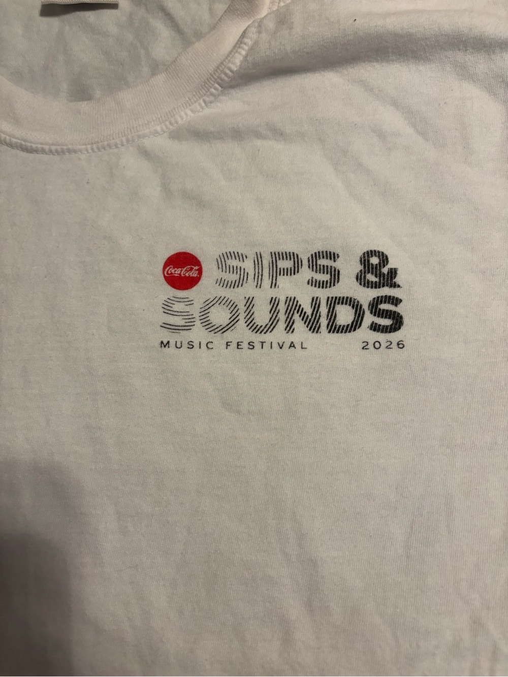 Coca Cola sips and sounds staff shirt